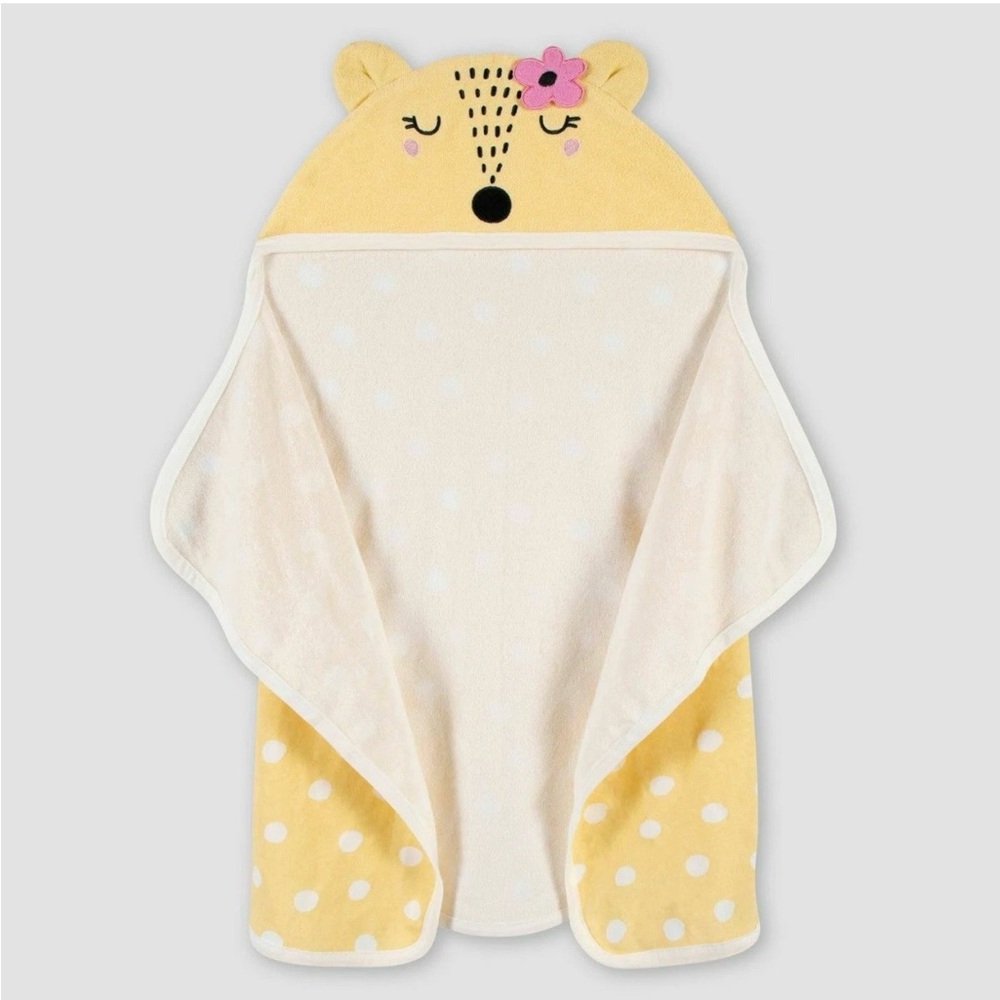 Bath Towel Wrap Gerber Baby Fox Trey Hooded Oslo-Tex 22”x33” New